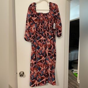 Time and Tru womens smocked puff sleeve dress size XL never worn new with tags